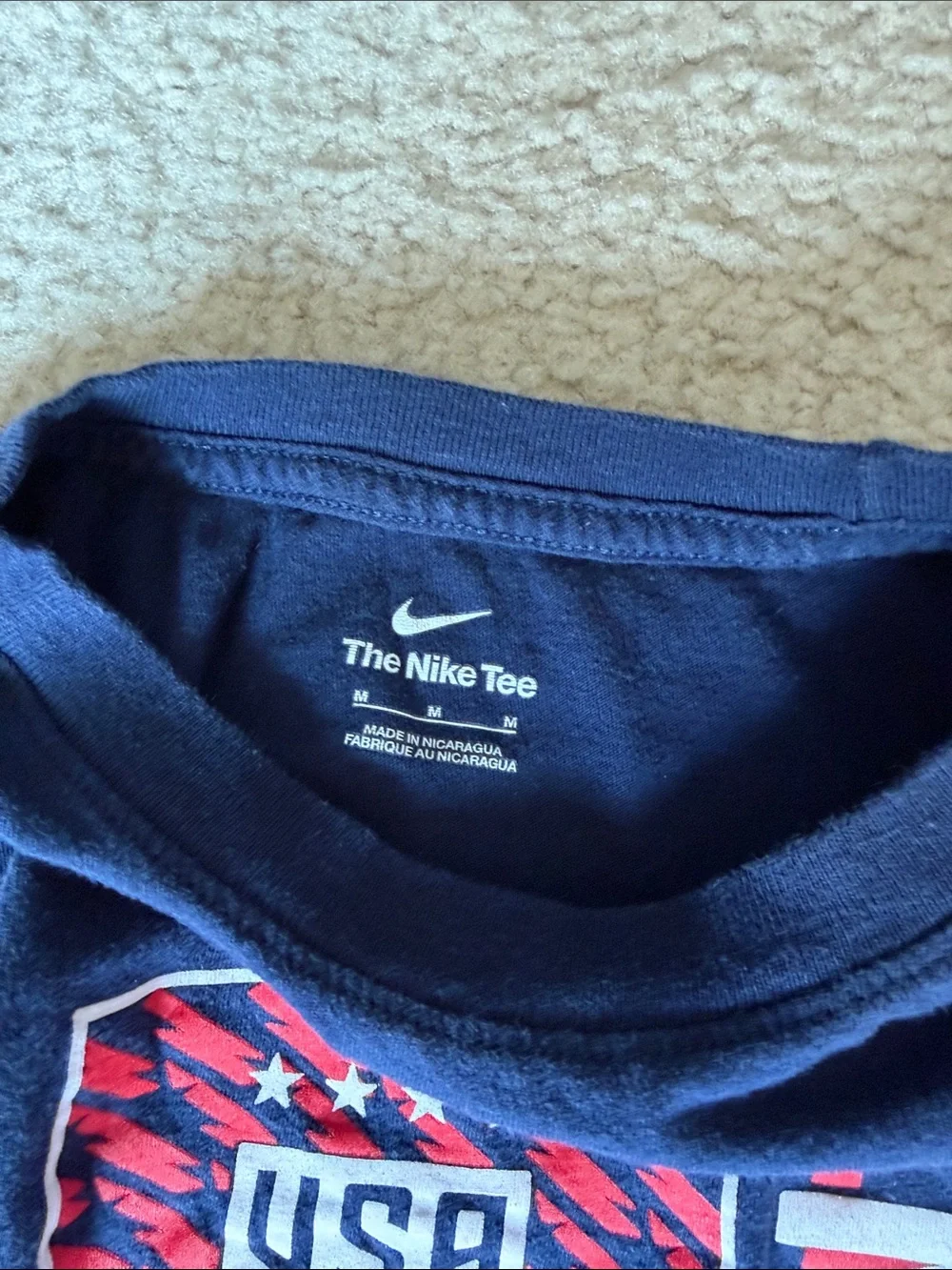 Nike Navy USWNT tee navy with Red Accents